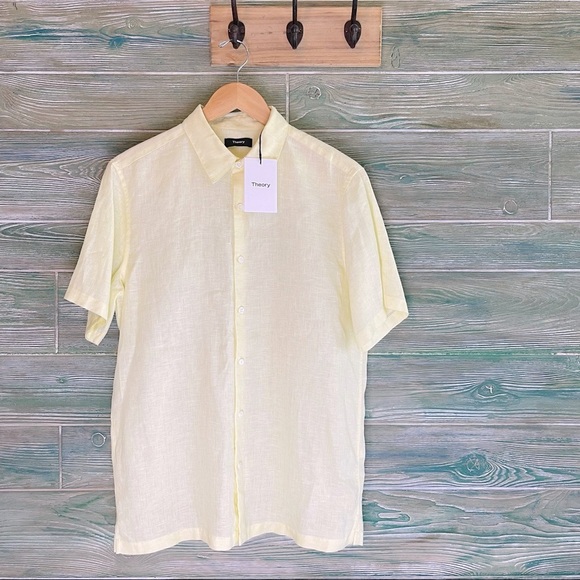 Theory Irving Short Sleeve Linen Shirt - Picture 9 of 9